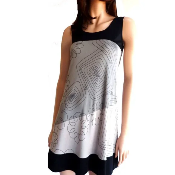 Flora Kung Monochromatic Silk Jersey Printed Tank Dress - Picture 2 of 2